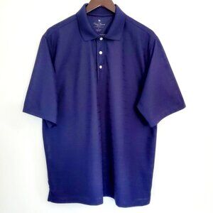 Palm Beach Men's Large Blue Golf Performance 3 Button Point Collar Polo Shirt